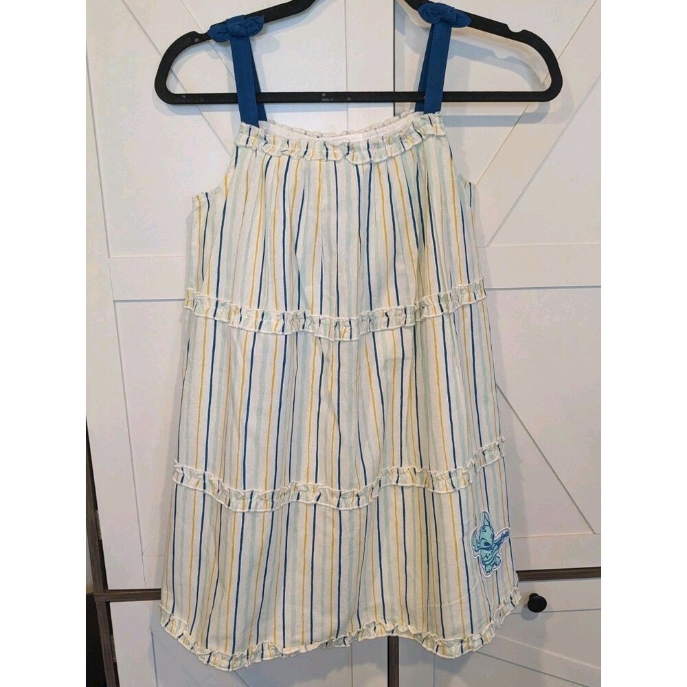 Disney Stitch Dress Y2K Kawaii Striped Sundress Girls 7/8